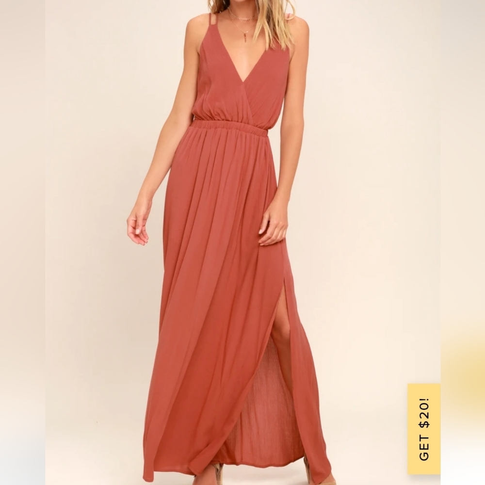 Lulu Lost in Paradise maxi dress Rusty Rose Size M